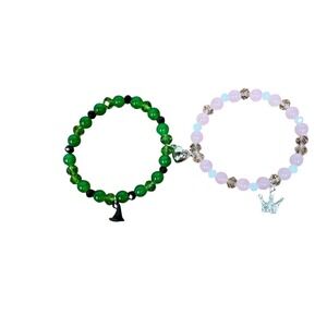 Wicked Bracelets‎ Elphaba Galinda Friendship Rhinestone Pink Green Best Friends